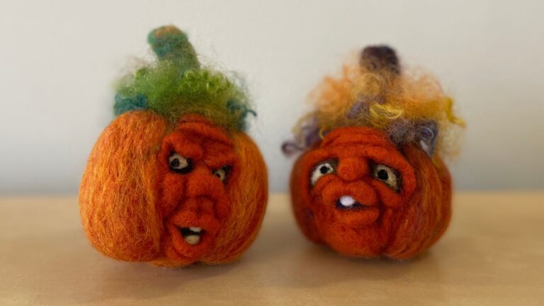 Intro to Needle Felting: Pumpkins with a Face