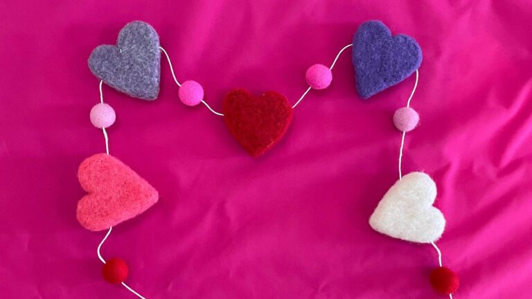 Intro to Needle Felting: A Heart Garland