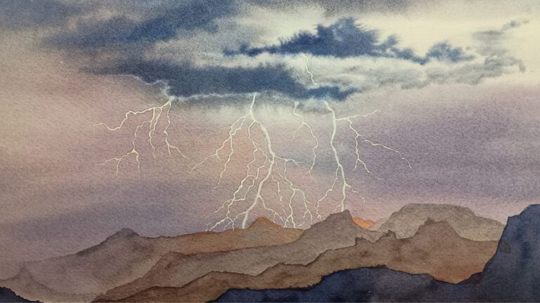 Lightning in Watercolor